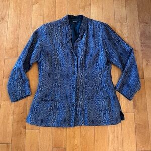 AZIENO Printed Tapestry Look Button Front Jacket XL